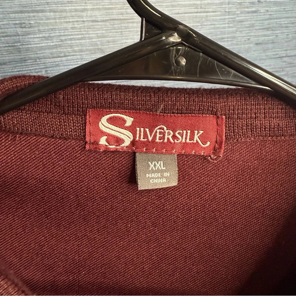 Silversilk Big and Tall Men's Shirt XXL Burgundy - Picture 9 of 10